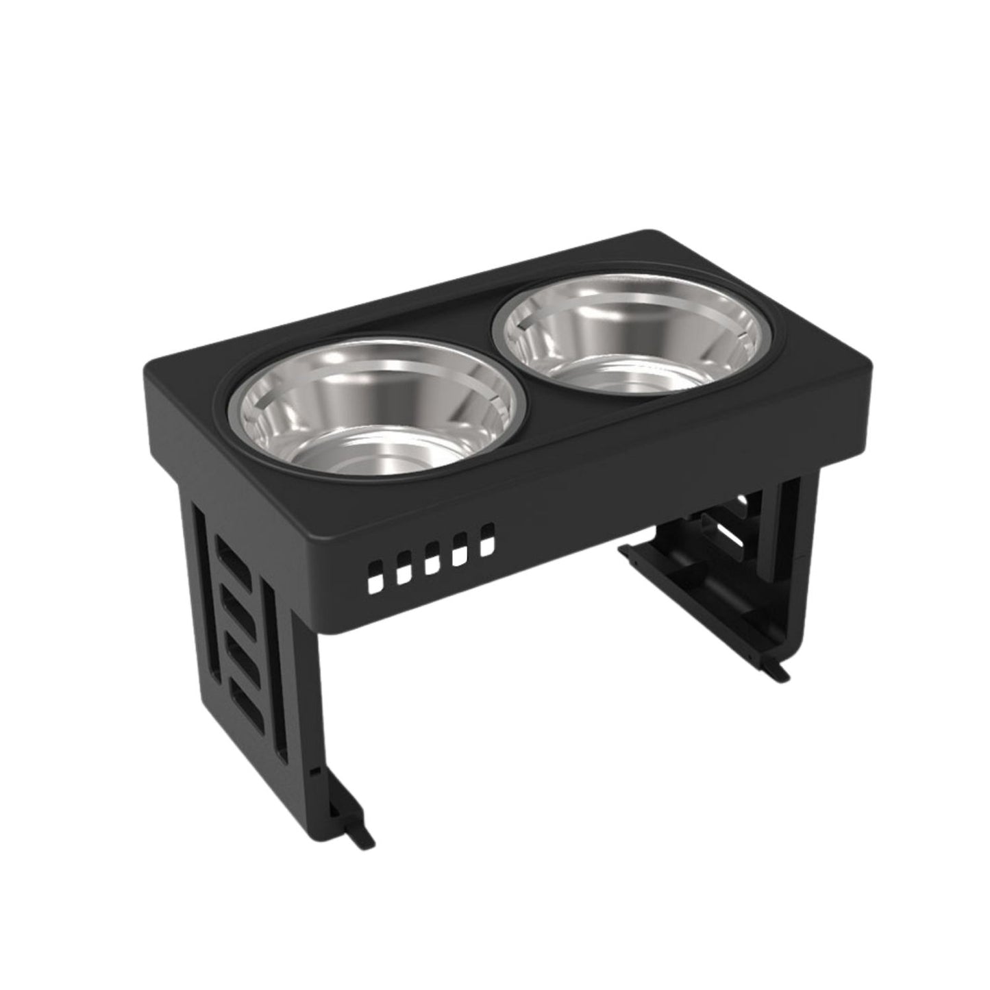 Raised Pet Feeder with Double Bowl - Black