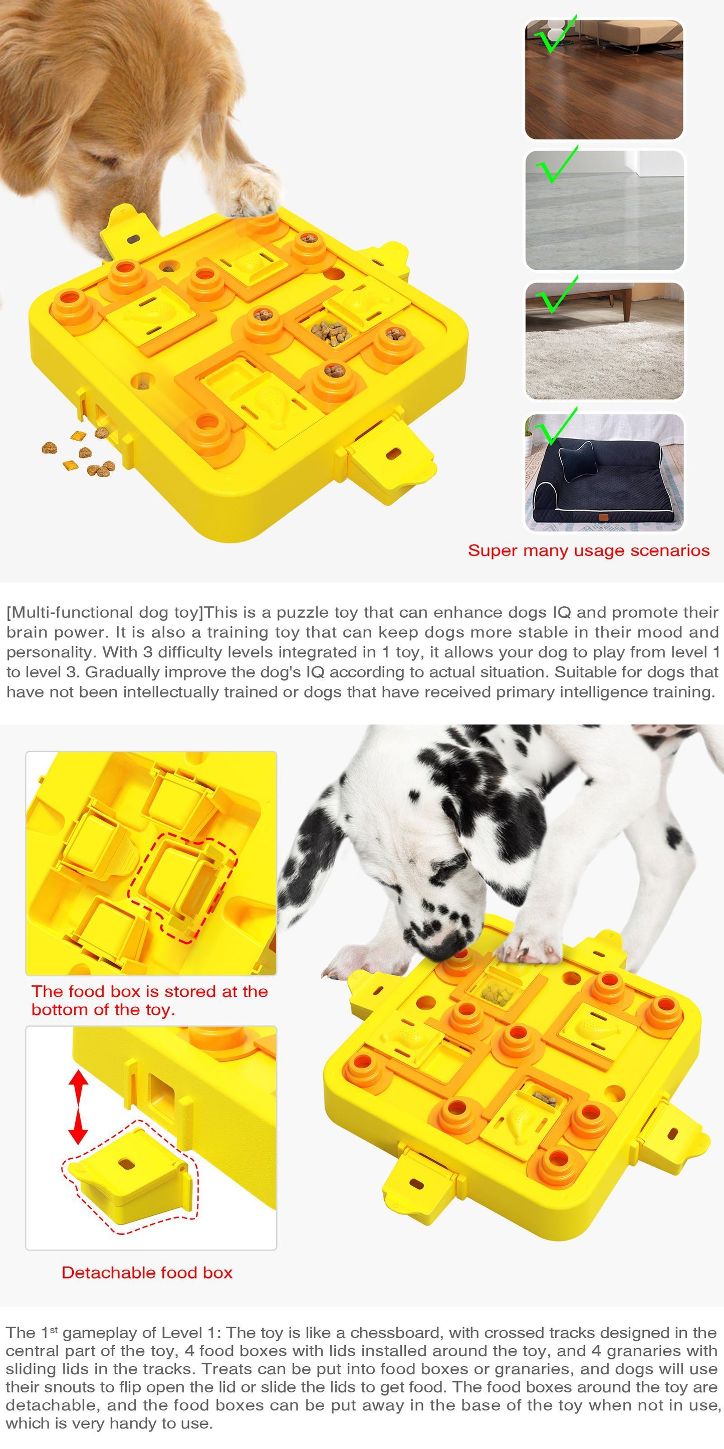 Green Interactive Slow Feeder Puzzle Toy for Dogs