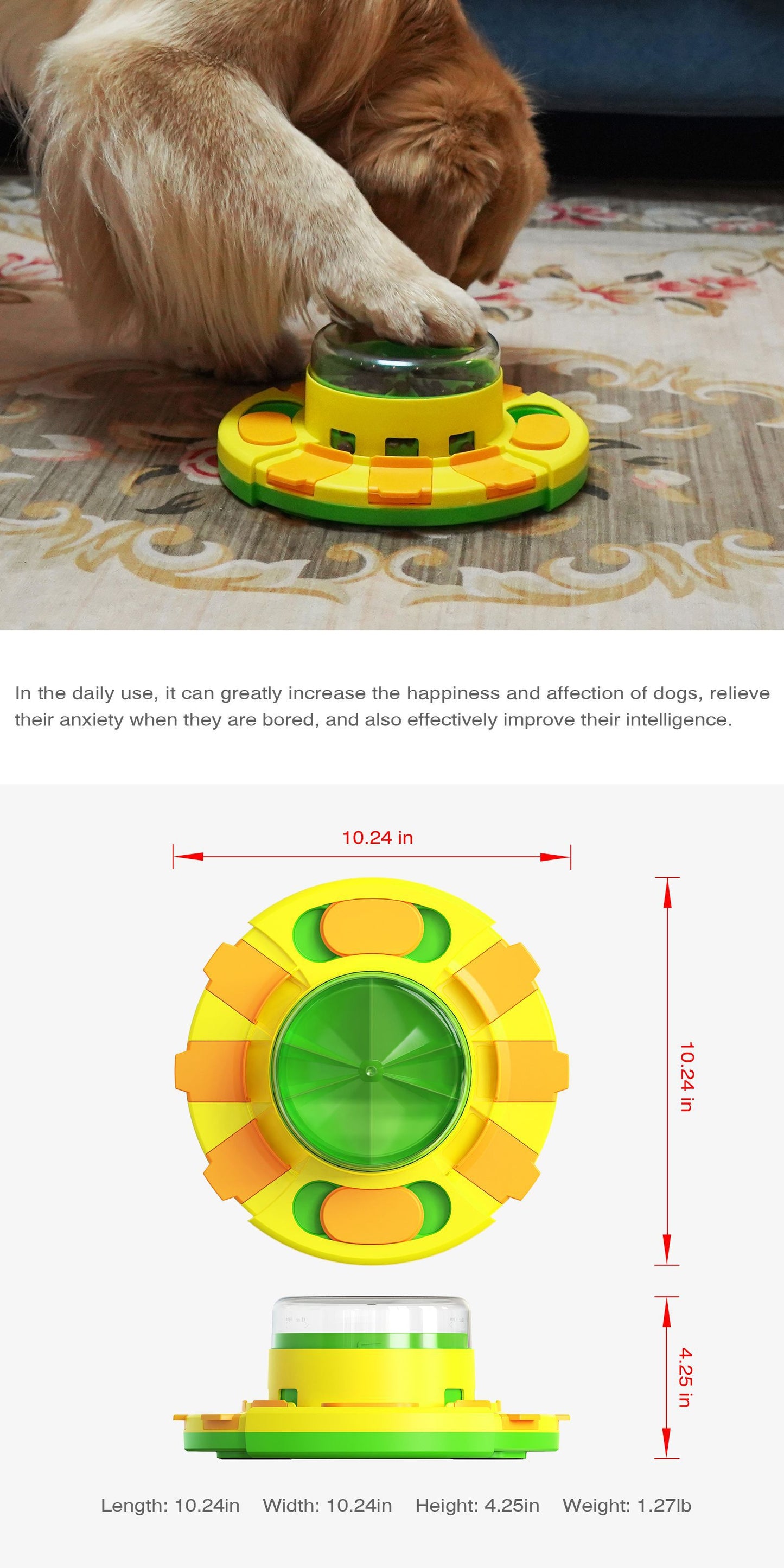 Orange Interactive Dog Puzzle Toy