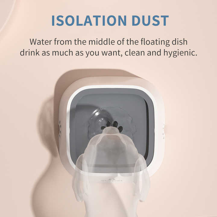 Pink Anti-Spill Floating Pet Water Bowl for Dogs - 1L Capacity