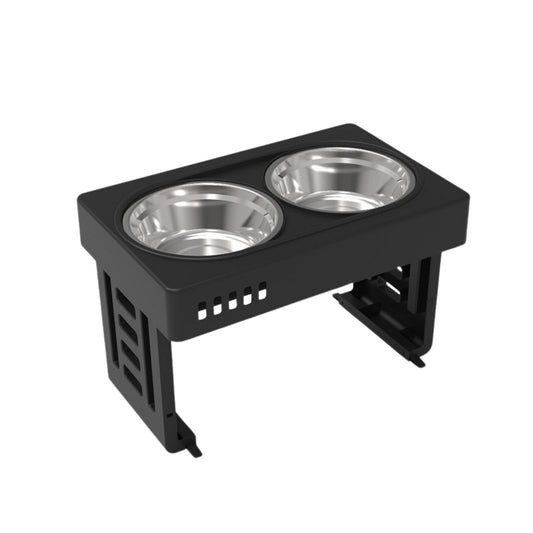 Raised Pet Feeder with Double Bowl - Black