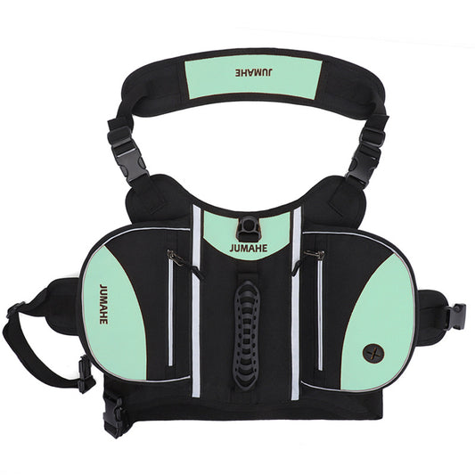 Green Reflective Dog Harness with Storage Bags