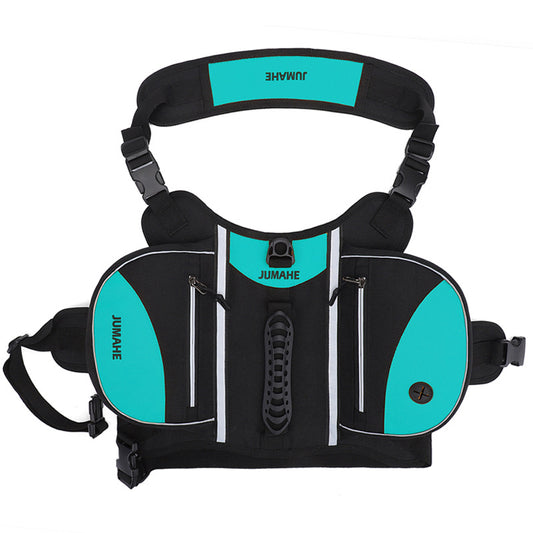 Blue Reflective Dog Harness with Storage Bags