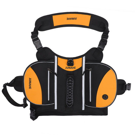 Orange Reflective Dog Harness with Storage Bags