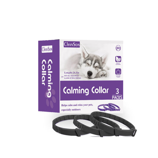 3x Black Calming Collars for Dogs - Natural Stress Relief