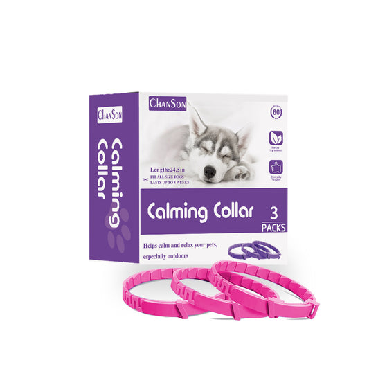 3x Pink Calming Collars for Dogs - Natural Stress Relief